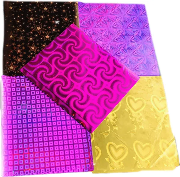 ‎Multicolor_Holographic_Reversible_Chocolate_Wrapping_Plastic_Foil_Film_Sheet_(Pack_Of_200)_(11X13_Cm)