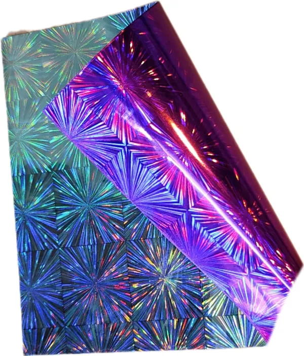 ‎Multicolor_Holographic_Reversible_Chocolate_Wrapping_Plastic_Foil_Film_Sheet_(Pack_Of_200)_(11X13_Cm)