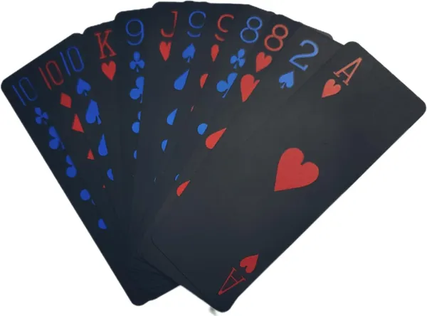 ‎Multicolor_Plastic_Coated_Long_Playing_Cards_(Unique_54_Cards)_(8.3L_X_3.2W_Cm)