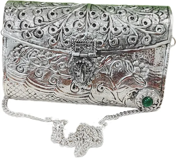 Silver_Antique_Oxidised_Finished_Metal_Purse_Clutch_Bag_For_Women_(18_X_7_X_12_Cm)