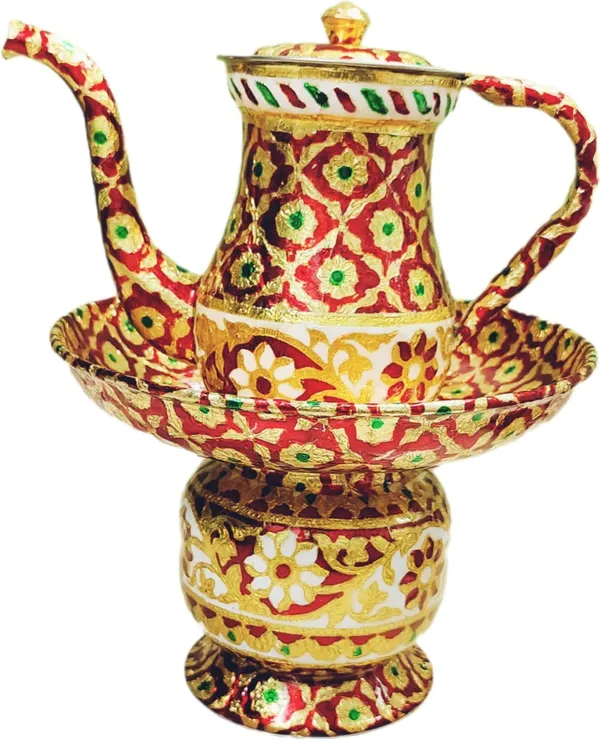 ‎Multicolor_Stainless_Steel_Chilamchi_Lota_Water_Jug_With_Lid_Bohra_Steel_For_Hand_Wash_(1_Litre)