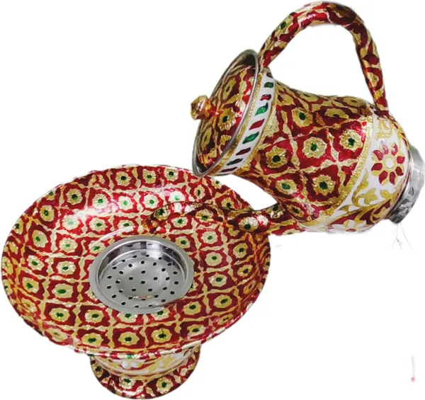 ‎Multicolor_Stainless_Steel_Chilamchi_Lota_Water_Jug_With_Lid_Bohra_Steel_For_Hand_Wash_(1_Litre)