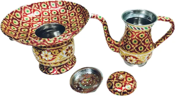 ‎Multicolor_Stainless_Steel_Chilamchi_Lota_Water_Jug_With_Lid_Bohra_Steel_For_Hand_Wash_(1_Litre)