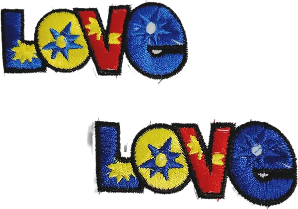 ‎Multicolor_Torn_Clothes_Applique_Embroidery_Patch_(Multi_Colour_Love)_(Pack_Of_2)_(6_X_5_X_2_Cm)