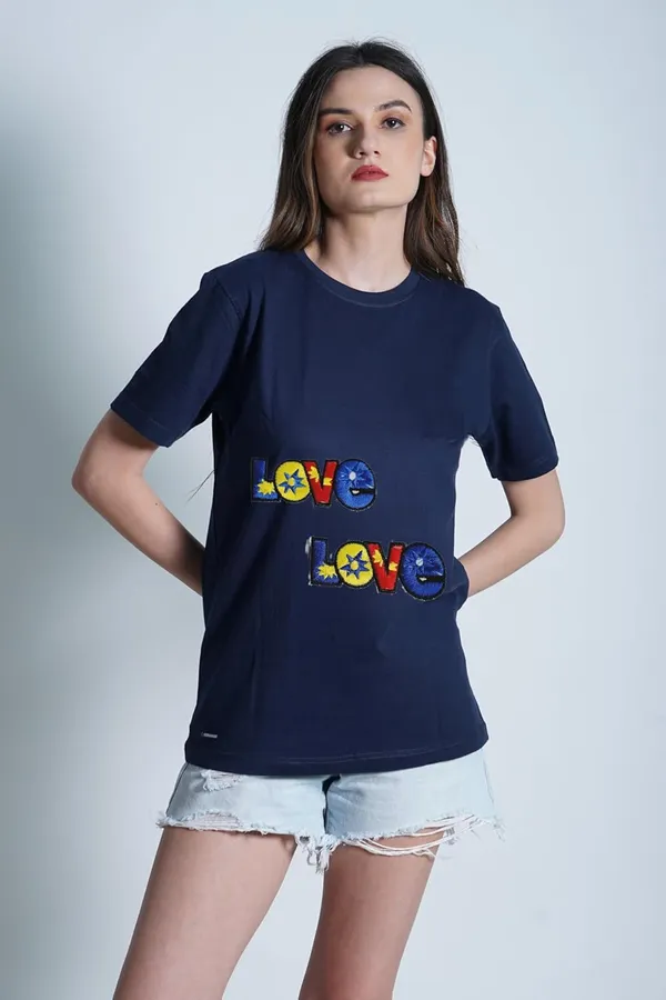 ‎Multicolor_Torn_Clothes_Applique_Embroidery_Patch_(Multi_Colour_Love)_(Pack_Of_2)_(6_X_5_X_2_Cm)