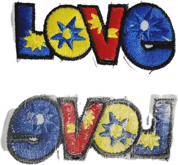 ‎Multicolor_Torn_Clothes_Applique_Embroidery_Patch_(Multi_Colour_Love)_(Pack_Of_2)_(6_X_5_X_2_Cm)