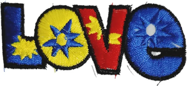 ‎Multicolor_Torn_Clothes_Applique_Embroidery_Patch_(Multi_Colour_Love)_(Pack_Of_2)_(6_X_5_X_2_Cm)