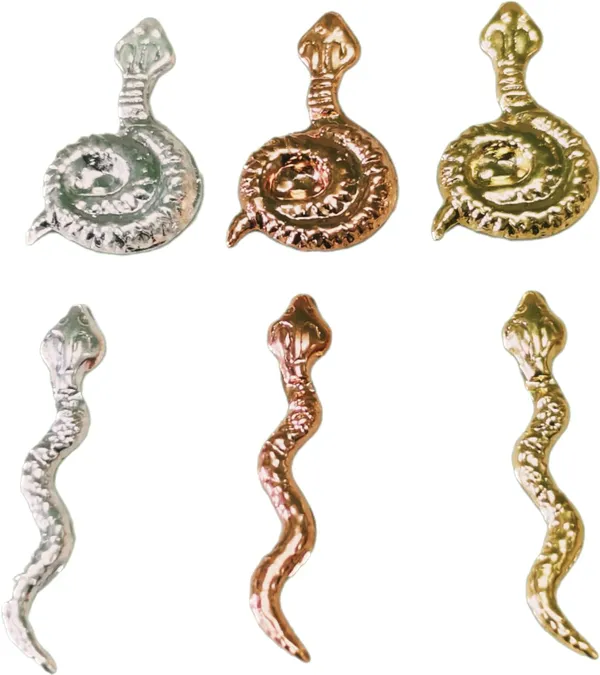 ‎Multicolor_Pure_Silver_Copper_Brass_Nag_For_Kaal_Sarpa_Dosh_Puja_(Pack_Of_6)_(4_Cm)