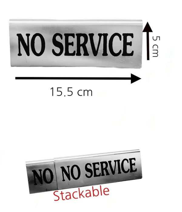 Silver_Stainless_Steel_Table_Sign_Board_(No_Service)_(Pack_Of_2)_(15L_X_5H_Cm)