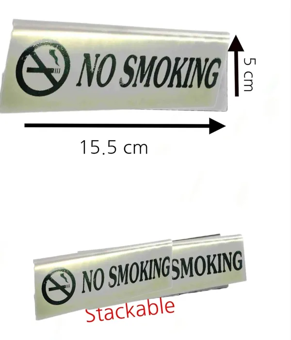 Silver_Stainless_Steel_Table_Sign_Board_(No_Smoking)_(Pack_Of_2)_(15L_X_5H_Cm)