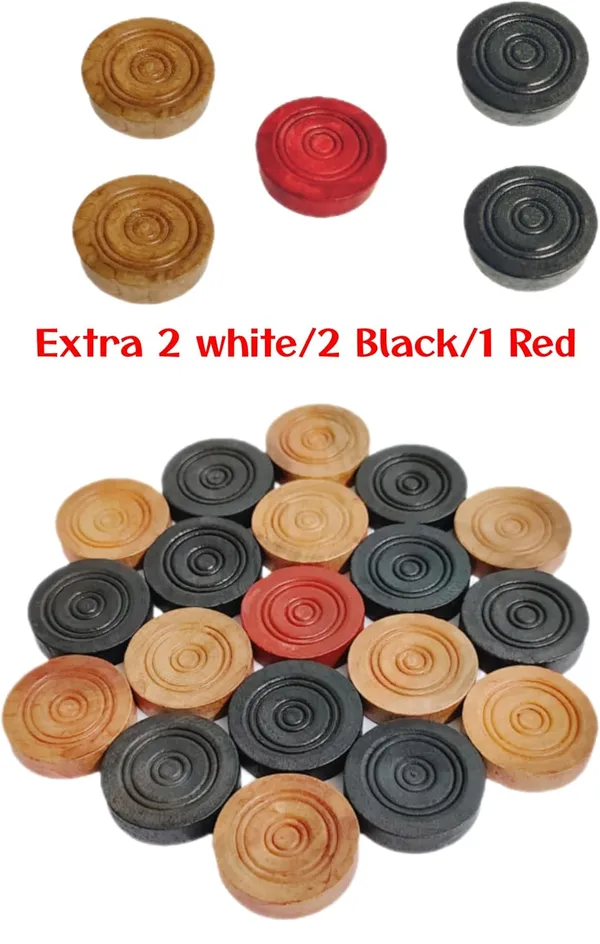 ‎Ivory_Carrom_Wooden_Coins_Pawn_With_The_Board_Striker_(Only_Carrom_Coins)_(4_Cm_Dia)