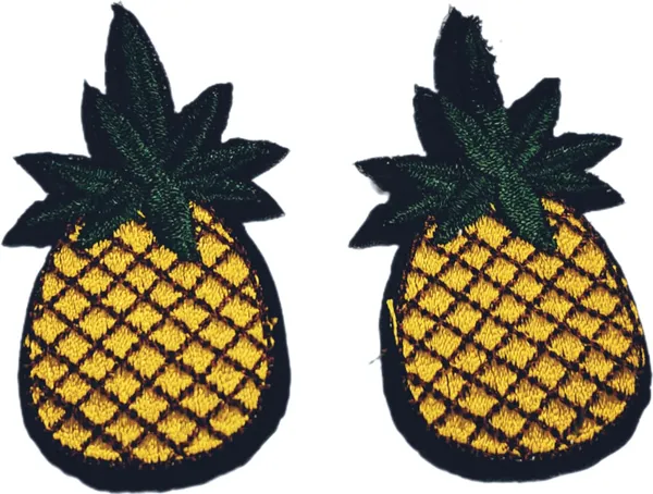 Multicolor_Torn_Clothes_Applique_Embroidery_Patch_(Pineapple)_(Pack_Of_2)_(7_X_6_X_1_Cm)