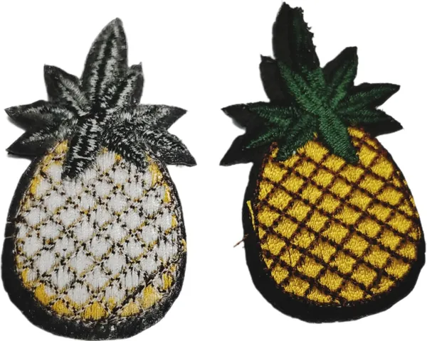Multicolor_Torn_Clothes_Applique_Embroidery_Patch_(Pineapple)_(Pack_Of_2)_(7_X_6_X_1_Cm)