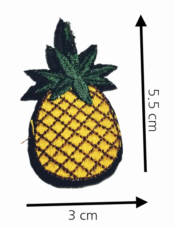 Multicolor_Torn_Clothes_Applique_Embroidery_Patch_(Pineapple)_(Pack_Of_2)_(7_X_6_X_1_Cm)