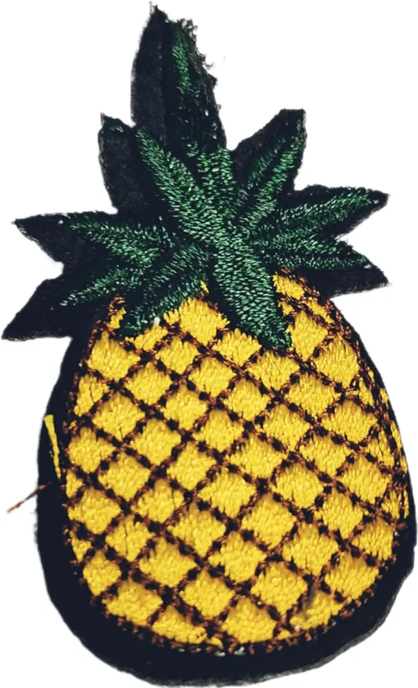 Multicolor_Torn_Clothes_Applique_Embroidery_Patch_(Pineapple)_(Pack_Of_2)_(7_X_6_X_1_Cm)