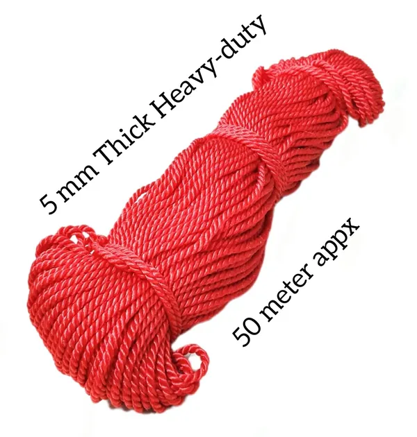 Red_Nylon_Twisted_Clothesline_For_Drying_Clothes_(5Mm_Thick)_(50_Mtr)
