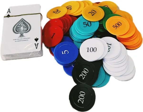 ‎Multicolor_Rummy_Counters_Plastic_Coins_(30_X_30_X_10_Mm)