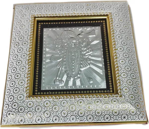 Silver_999_Silver_Shreenathji_Wall_Frames_Showpiece_Gift_(1_Gm)_(20X20_Cm)