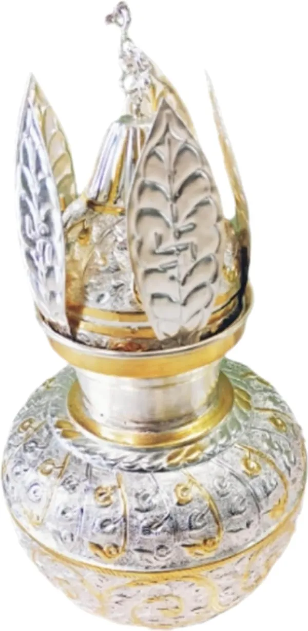 Silver_Silver_Shagun_Kalash_With_Coconut_Nariyel_For_Pooja_(23L_X_13Dia_Cm)