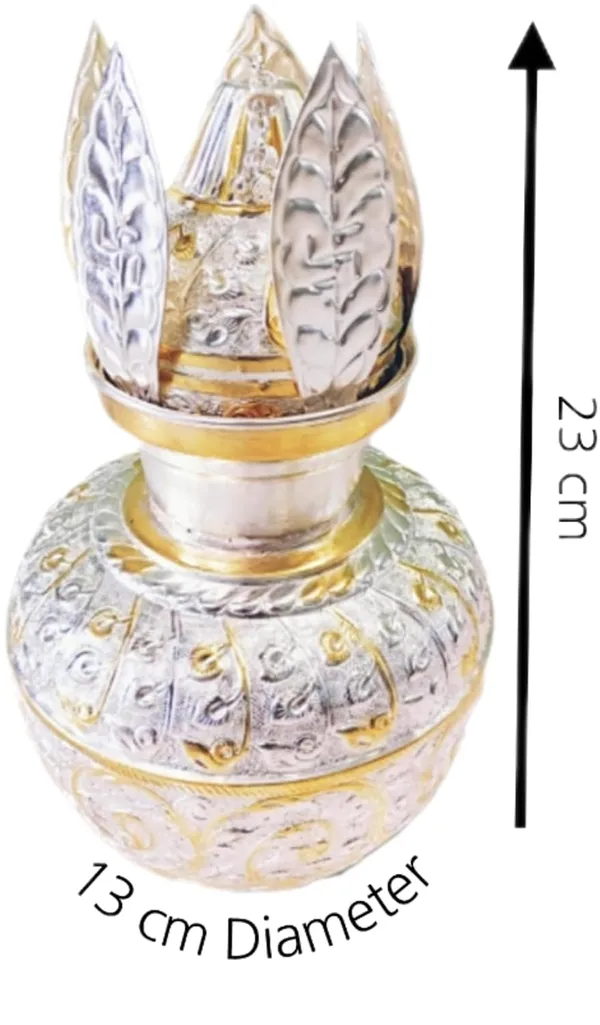 Silver_Silver_Shagun_Kalash_With_Coconut_Nariyel_For_Pooja_(23L_X_13Dia_Cm)