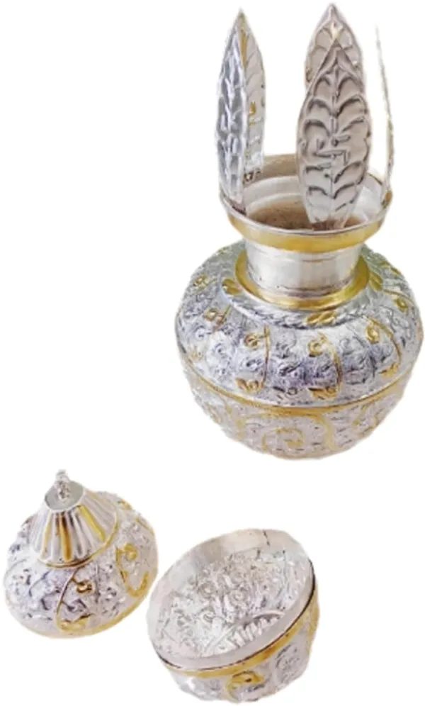Silver_Silver_Shagun_Kalash_With_Coconut_Nariyel_For_Pooja_(23L_X_13Dia_Cm)
