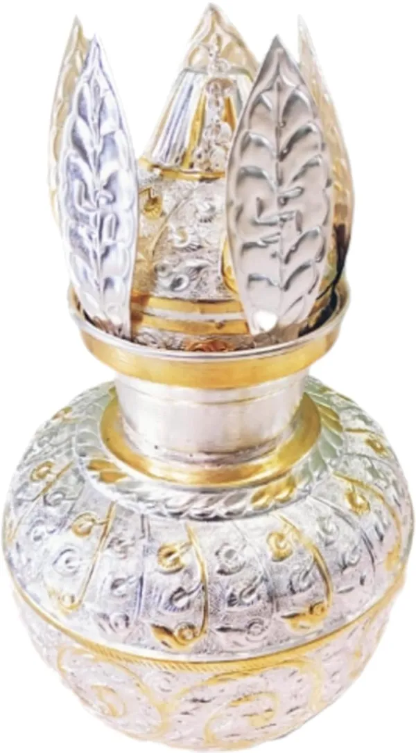 Silver_Silver_Shagun_Kalash_With_Coconut_Nariyel_For_Pooja_(23L_X_13Dia_Cm)