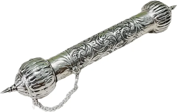 ‎Silver_Silver_Letter_Paper_Scroll_Wedding_Invitation_Antique_Message_Holder_Tube_Box_(30_X_3_X_0.1_Cm)