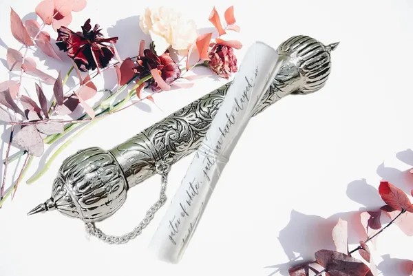 ‎Silver_Silver_Letter_Paper_Scroll_Wedding_Invitation_Antique_Message_Holder_Tube_Box_(30_X_3_X_0.1_Cm)