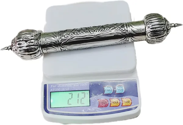 ‎Silver_Silver_Letter_Paper_Scroll_Wedding_Invitation_Antique_Message_Holder_Tube_Box_(30_X_3_X_0.1_Cm)