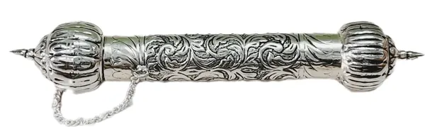 ‎Silver_Silver_Letter_Paper_Scroll_Wedding_Invitation_Antique_Message_Holder_Tube_Box_(30_X_3_X_0.1_Cm)