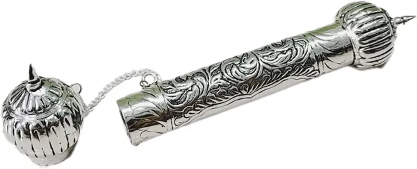 ‎Silver_Silver_Letter_Paper_Scroll_Wedding_Invitation_Antique_Message_Holder_Tube_Box_(30_X_3_X_0.1_Cm)