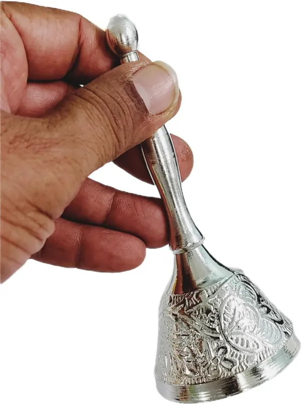 Silver_Metal_Ghanti_For_Pooja_(11L_X_4Dia_Cm)