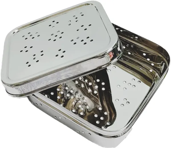 Silver_Steel_Coriander_Storage_Container_For_Fridge_(Square)_(13L_X_13W_X_4.5_Cm)