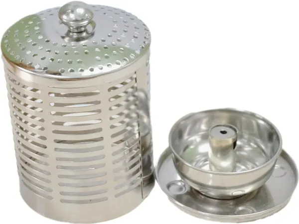 Silver_Akhand_Steel_Diya_For_Puja_With_Glass_Cover_Stand_With_Handle_(14L_X_9Dia_Cm)