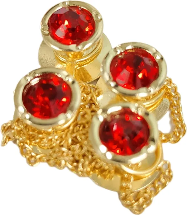 Tomato_Red_Brass_Kurta_Buttons_For_Men_With_Golden_Chain_(23_Cm)