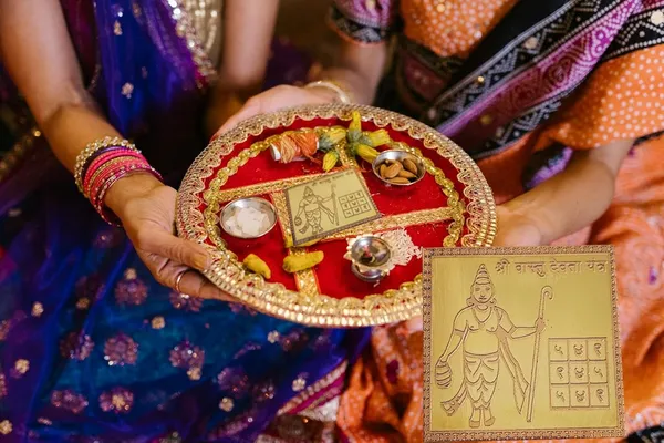Golden_Navgrah_Yantra_Shree_Vastu_Laxmi_Sarva_Karya_Siddhi_Murti_Pratima_Set_For_Pooja_(7_X_6_X_1_Cm)