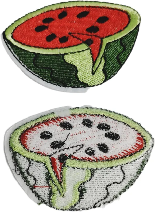 ‎Multicolor_Torn_Clothes_Applique_Embroidery_Patch_(Watermelon)_(Pack_Of_2)_(7_X_6_X_1_Cm)