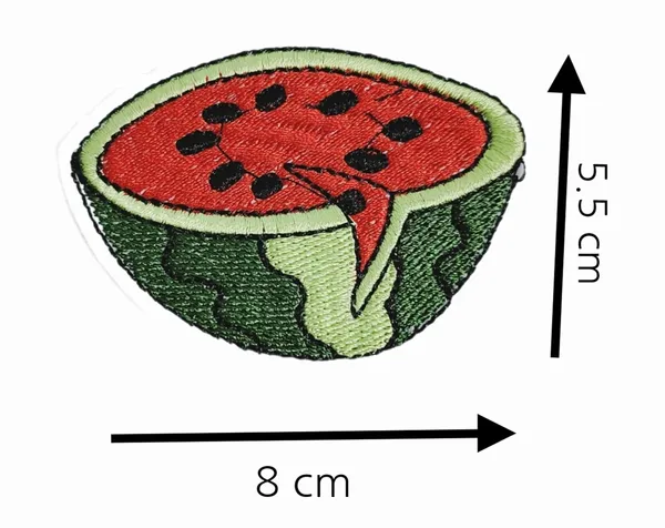 ‎Multicolor_Torn_Clothes_Applique_Embroidery_Patch_(Watermelon)_(Pack_Of_2)_(7_X_6_X_1_Cm)