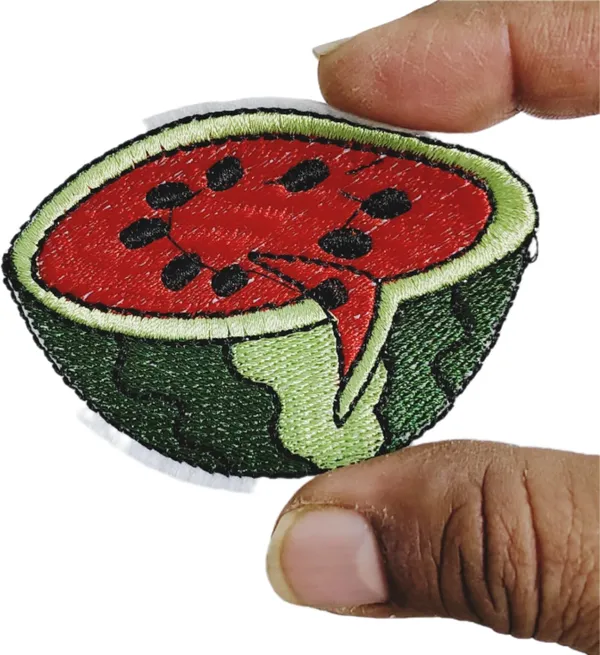‎Multicolor_Torn_Clothes_Applique_Embroidery_Patch_(Watermelon)_(Pack_Of_2)_(7_X_6_X_1_Cm)