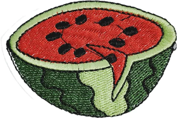 ‎Multicolor_Torn_Clothes_Applique_Embroidery_Patch_(Watermelon)_(Pack_Of_2)_(7_X_6_X_1_Cm)