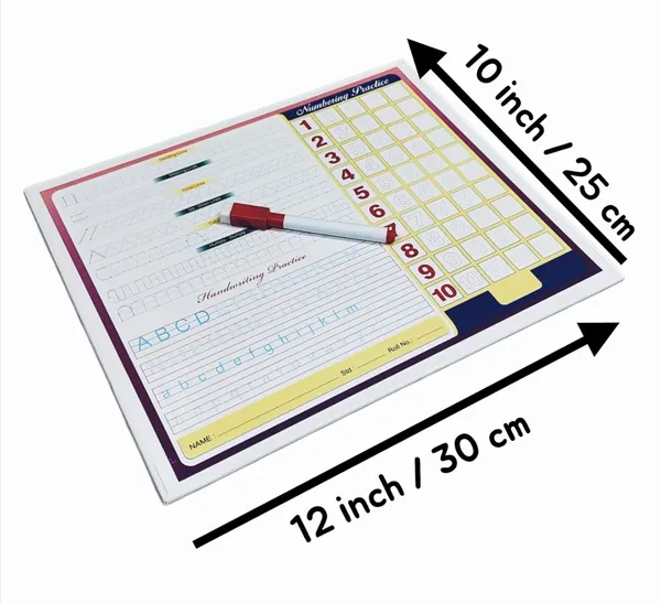 White_Kids_Practice_Slate_With_Numbering_Cross_Up_Down_Curves_Zig_Zag_Abcd_Handwriting_Practise_(10X12_Inch)