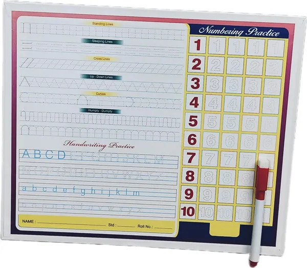 White_Kids_Practice_Slate_With_Numbering_Cross_Up_Down_Curves_Zig_Zag_Abcd_Handwriting_Practise_(10X12_Inch)