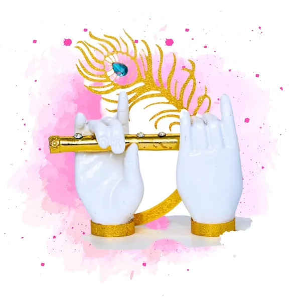 White_Marble_Krishna_Hand_With_Flute_Idol_Showpiece