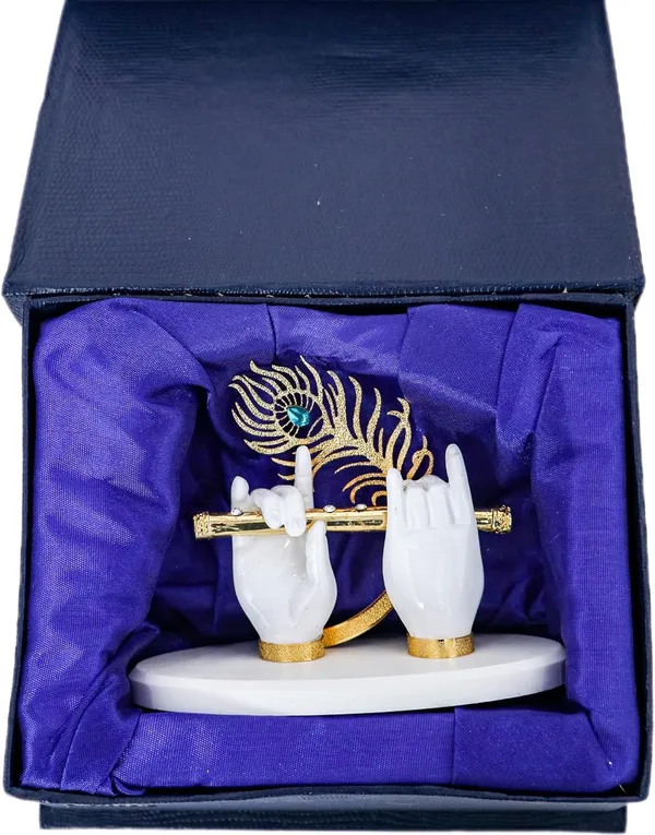 White_Marble_Krishna_Hand_With_Flute_Idol_Showpiece