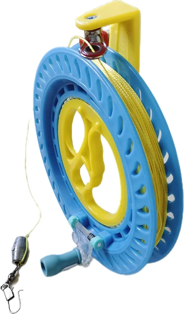 Multicolor_Plastic_Mechanical_Rotating_Manual_Spinning_Fishing_Line_Hand_Caster_Reel_Wheel_With_Ball_Bearings_(16_Cm_Dia)_(With_100_Meters_0.70_Mm_Lines)_(100_Meter)