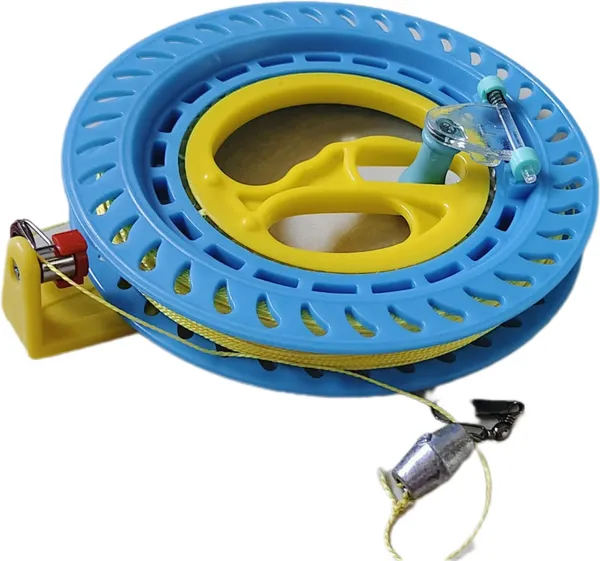 Multicolor_Plastic_Mechanical_Rotating_Manual_Spinning_Fishing_Line_Hand_Caster_Reel_Wheel_With_Ball_Bearings_(16_Cm_Dia)_(With_100_Meters_0.70_Mm_Lines)_(100_Meter)