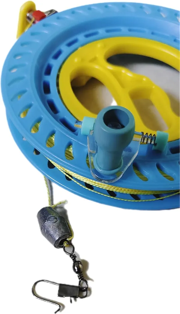 Multicolor_Plastic_Mechanical_Rotating_Manual_Spinning_Fishing_Line_Hand_Caster_Reel_Wheel_With_Ball_Bearings_(16_Cm_Dia)_(With_100_Meters_0.70_Mm_Lines)_(100_Meter)
