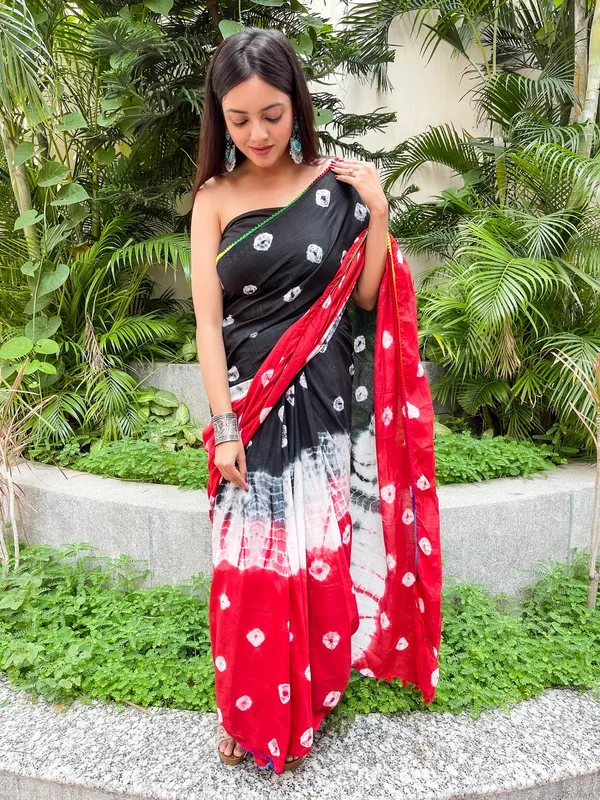 Black_Jaipuri_Block_Print_Bagru_Hand_Block_Printed_Mulmul_Cotton_Saree_For_Woman