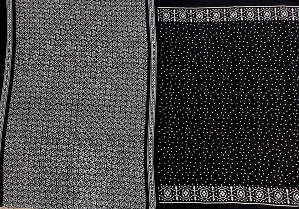 Black_Jaipuri_Block_Print_Bagru_Hand_Block_Printed_Mulmul_Cotton_Saree_For_Woman