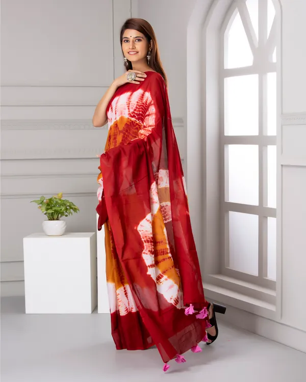 Multicolor_Jaipuri_Block_Print_Bagru_Hand_Block_Printed_Mulmul_Cotton_Saree_For_Woman
